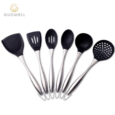 6pcs Amazon Prime Stainless Steel Handle Cooking Tools  Silicone Kitchen Utensil set