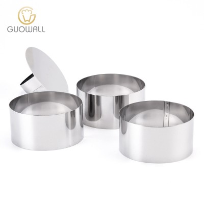 3PCS Stainless Steel Round Shaped Mousse Cake Mould Ring Set/Dessert Ring Set/3 Rings With 1 Lid