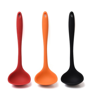 Heat Resistant Hygienic Design Cooking Utensil For Serving Soup Silicone Soup Ladle Silicone Ladle Spoon