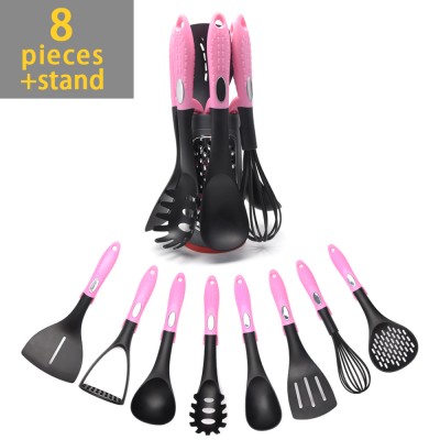 FDA 9pcs Nylon Kitchen Cooking Utensils Set With Stand Kitchenware